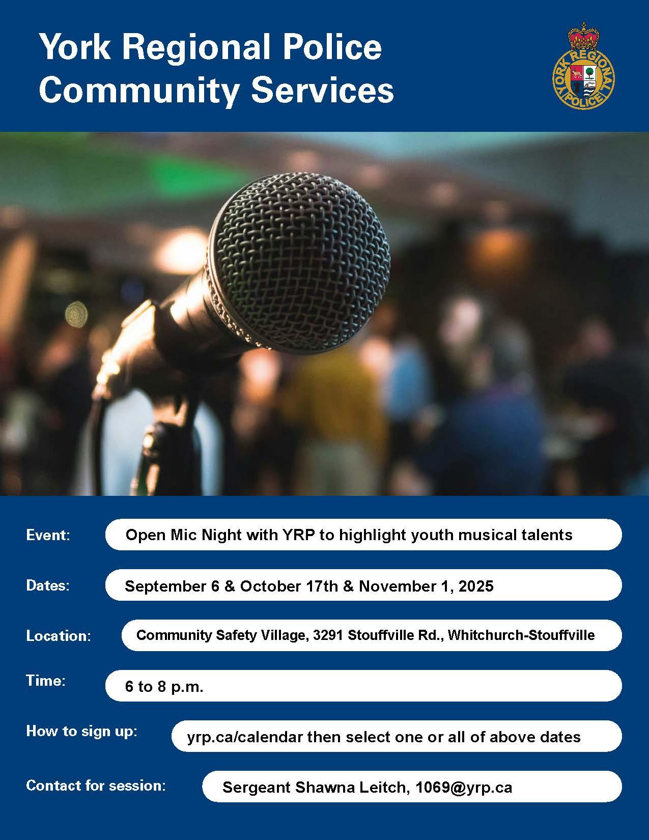 YRP Open Mic event highlighting youth musical talents